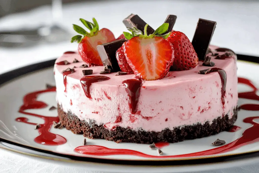 Decadent Strawberry Chocolate Fantasy Ice Cream Cake