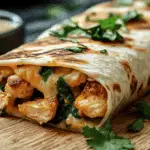Delicious Cheesy Garlic Chicken Wraps
