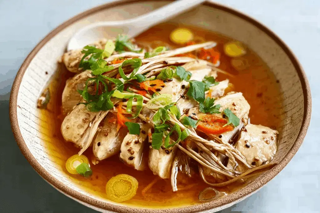 Easy Miso-Ginger Chicken with Spicy Broth