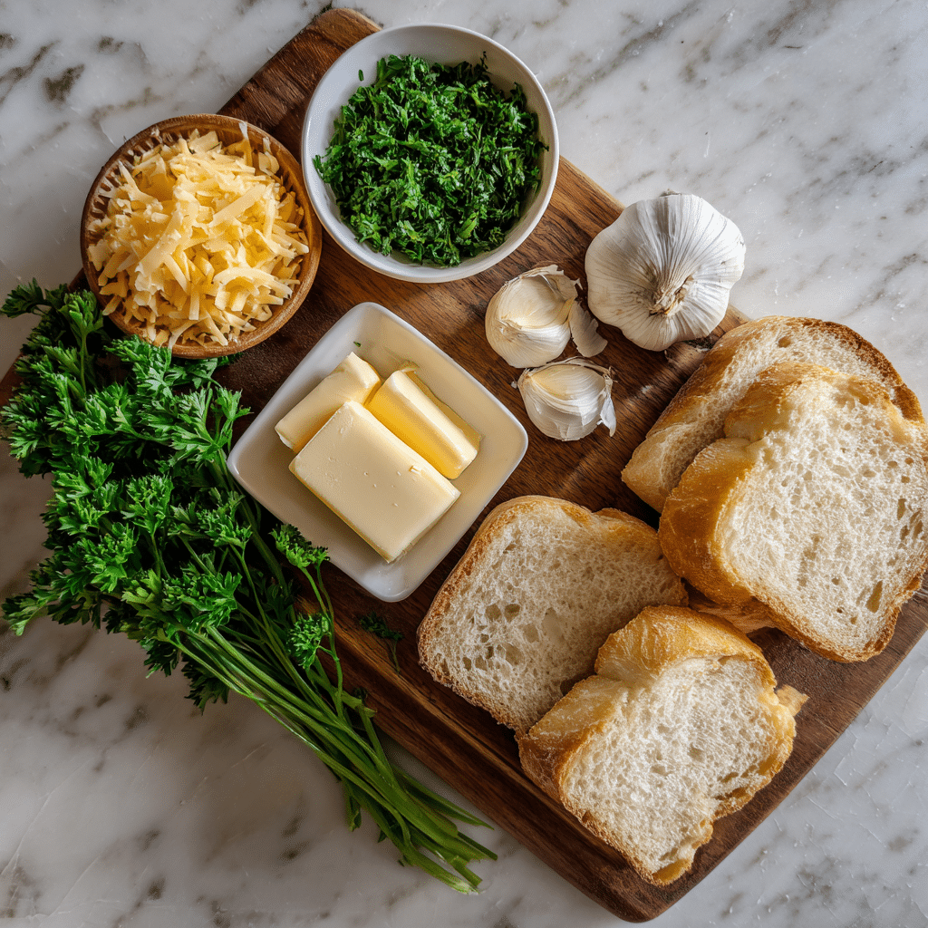 Ingredients for Garlic Bread Grilled Cheese recipe