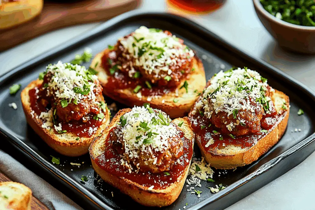 Garlic Bread Meatball Sandwiches