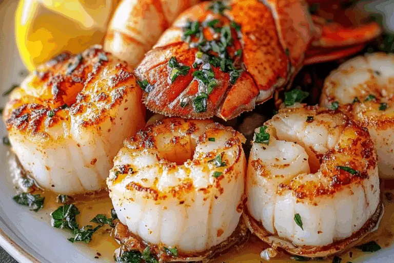 Garlic-Infused Lobster & Scallops Medley