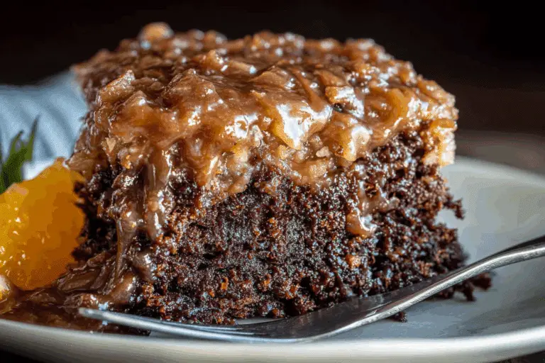 German Chocolate Poke Cake
