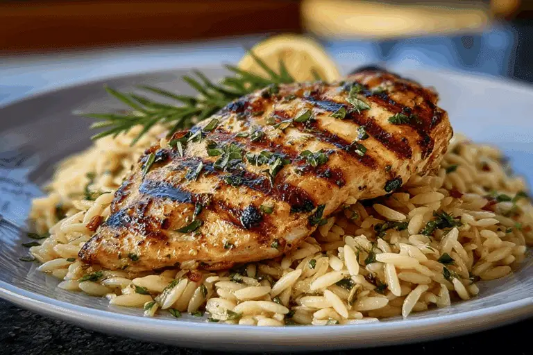 Grilled Lemon-Herb Chicken with Orzo