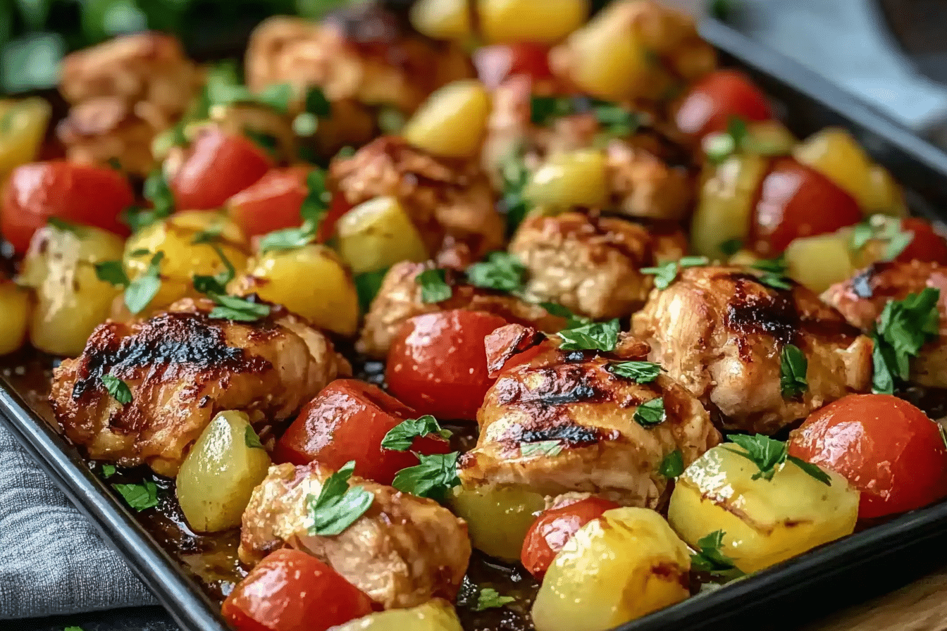 Hawaiian Chicken Sheet Pan