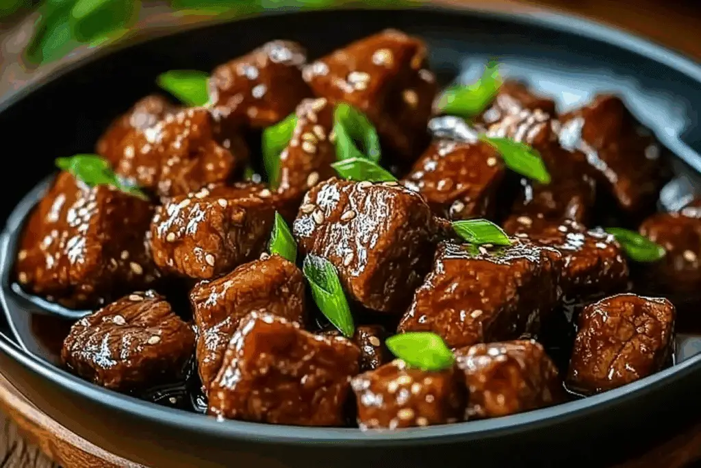 Honey Garlic Beef Cubes Slow Cooker