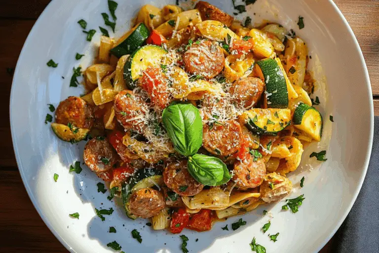 Italian Chicken Sausage Pasta with Zucchini