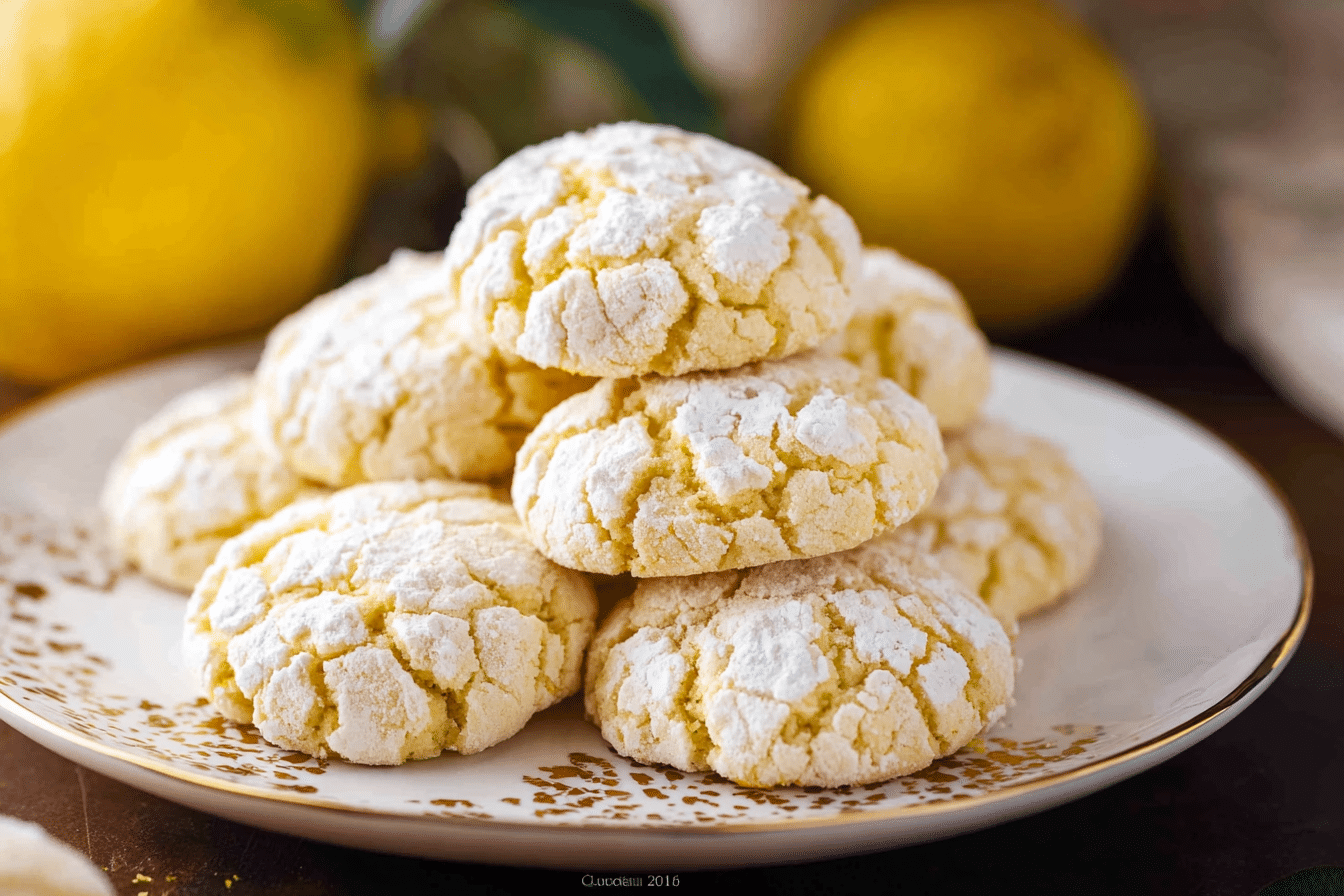 Lemon Cream Cheese Crinkle Cookies