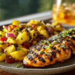 Lemon Ginger Chicken with Pineapple Mango Salsa