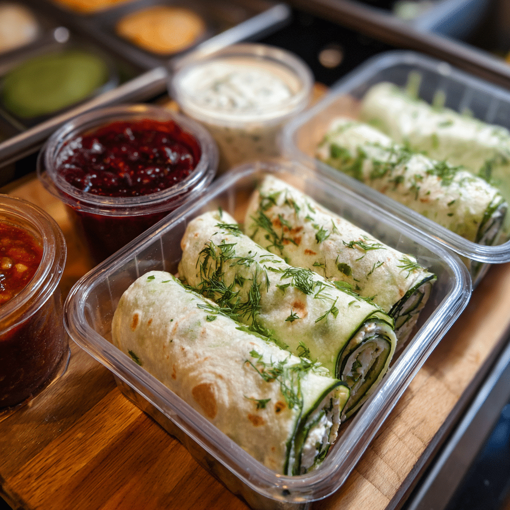 meal prep cucumber cottage cheese wraps