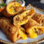 Crispy Nacho Egg Rolls with Cheese Filling