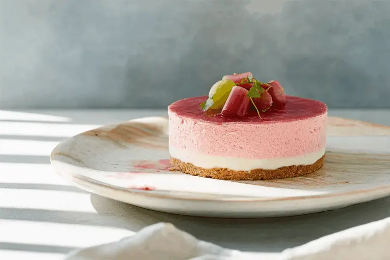 No Bake Rhubarb Cheesecake