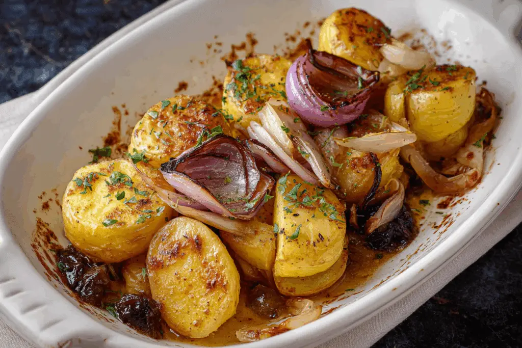 Oven Roasted Yukon Gold Potatoes with Onions