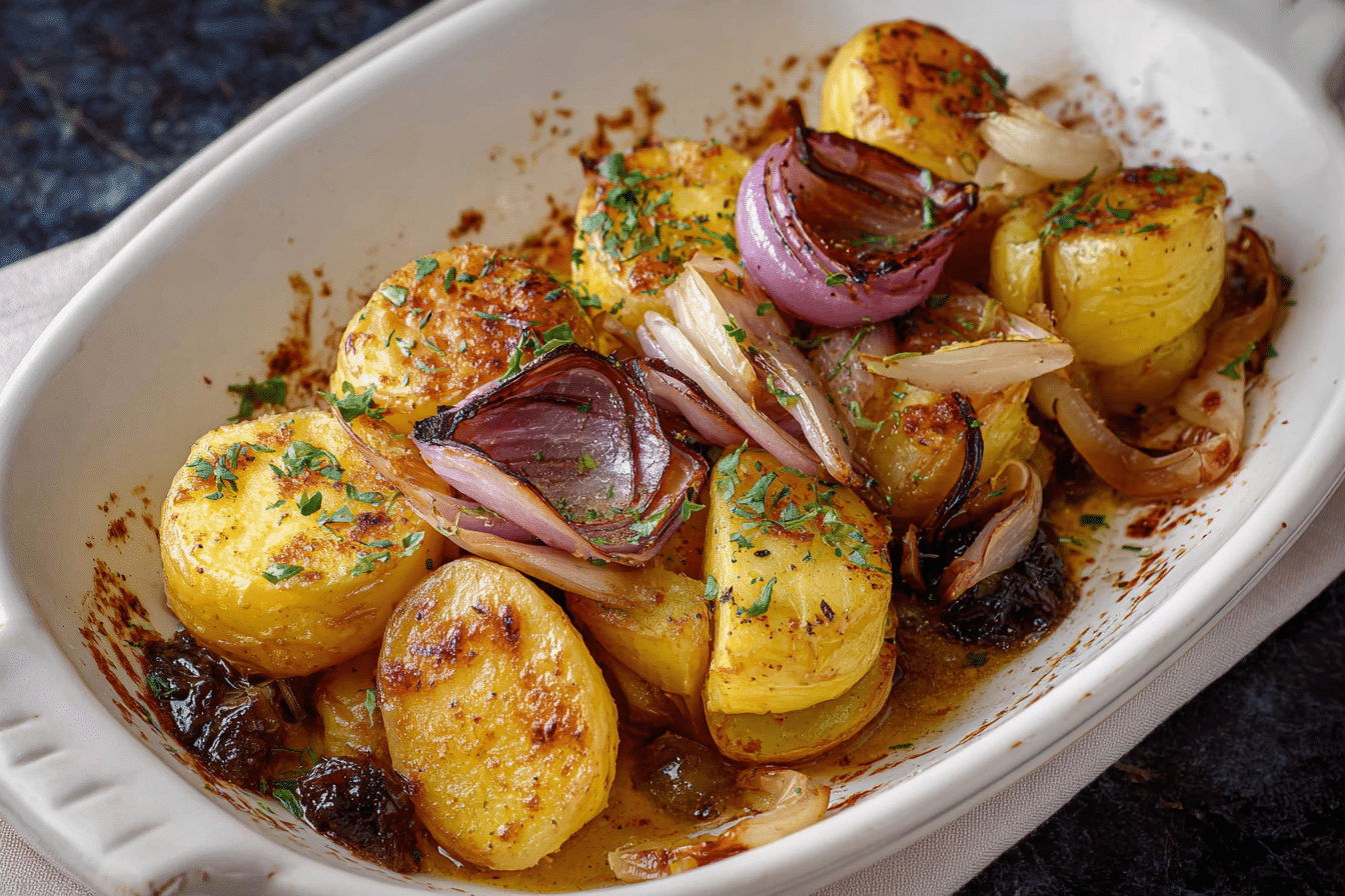 Oven Roasted Yukon Gold Potatoes with Onions