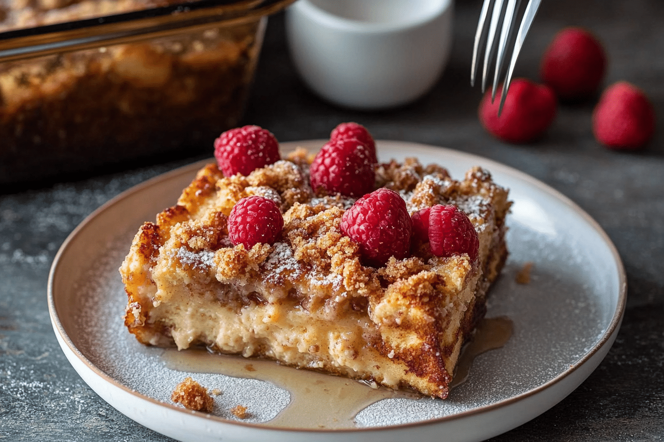 Overnight French Toast Casserole with Streusel Topping