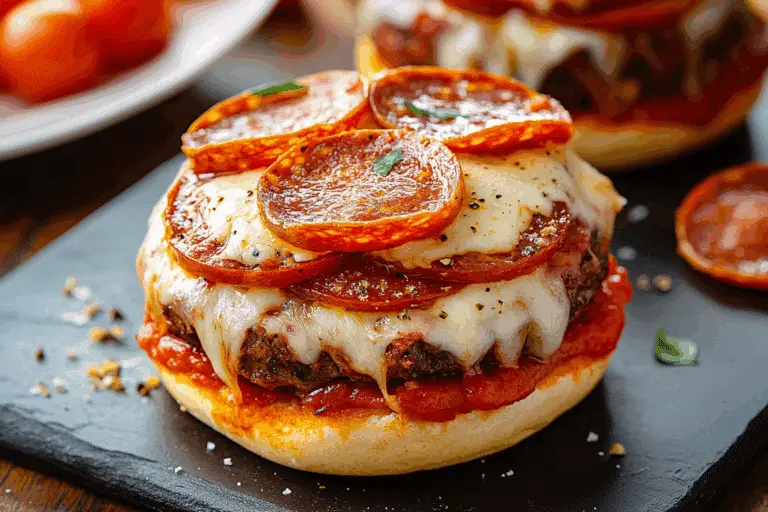 Pizza Burger Pepperoni Mozzarella
