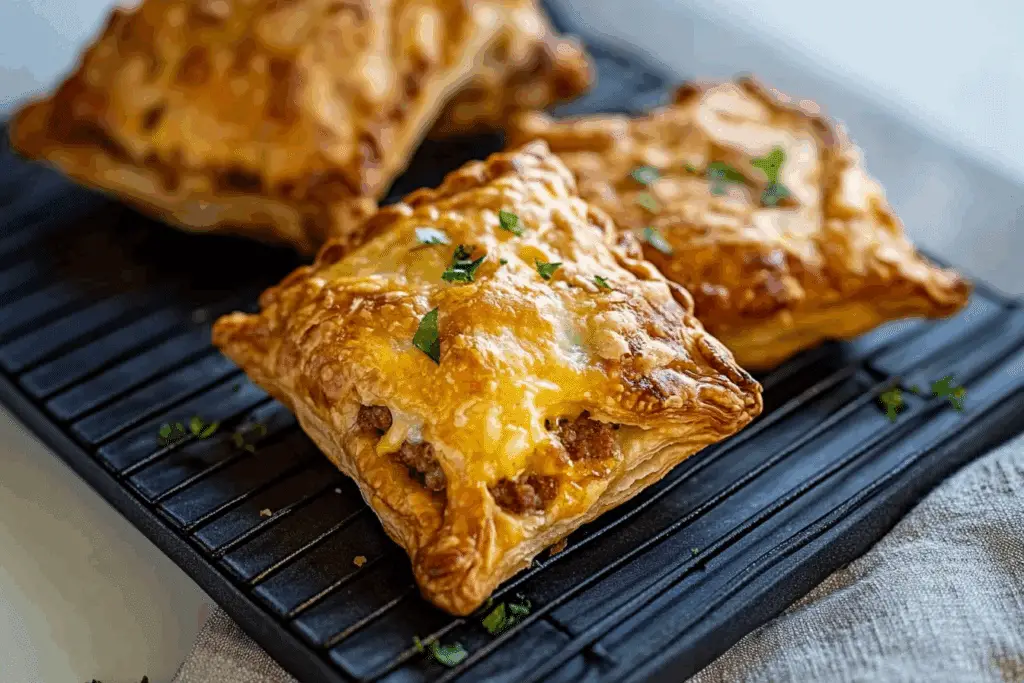 Puff Pastry Breakfast Hand Pies with Sausage Egg & Cheese