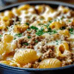 Rich And Comforting Creamy Beef Shells Casserole