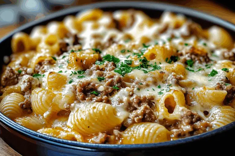 Rich And Comforting Creamy Beef Shells Casserole