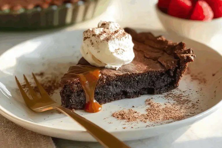 Rich & Gooey Caramel Brownie Pie