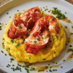 Saffron Mashed Potatoes with Garlic Butter Lobster