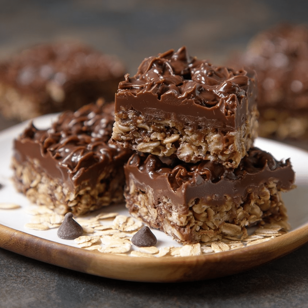served no-bake chocolate oat bars