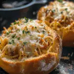 Spaghetti Garlic Bread Bowls