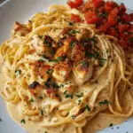 Spicy Garlic Chicken Linguine with Creamy Cajun Cheese Sauce