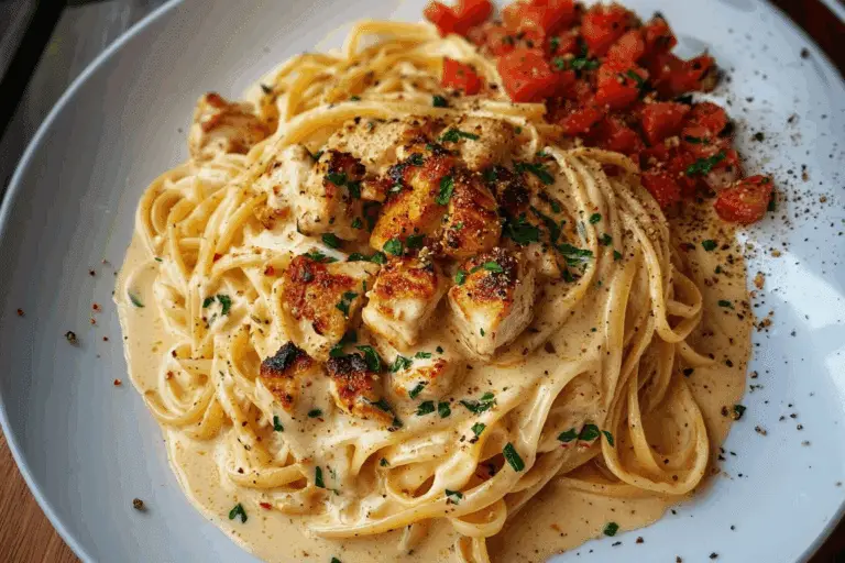 Spicy Garlic Chicken Linguine with Creamy Cajun Cheese Sauce