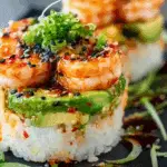 Spicy Shrimp Sushi Stacks