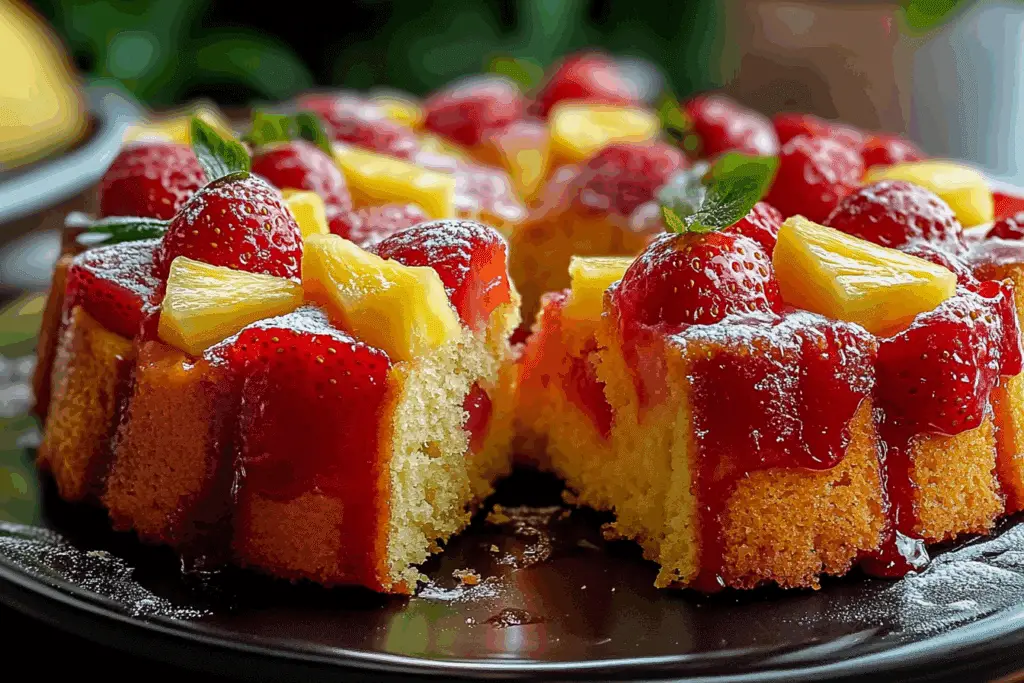 Strawberry Pineapple Pound Cake