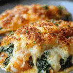 Stuffed Catfish with Spinach Shrimp & Cheese