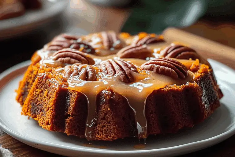 Sweet Potato Honey Bun Cake with Pecans