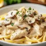 Tender Chicken & Mushrooms in a Creamy Pasta Sauce