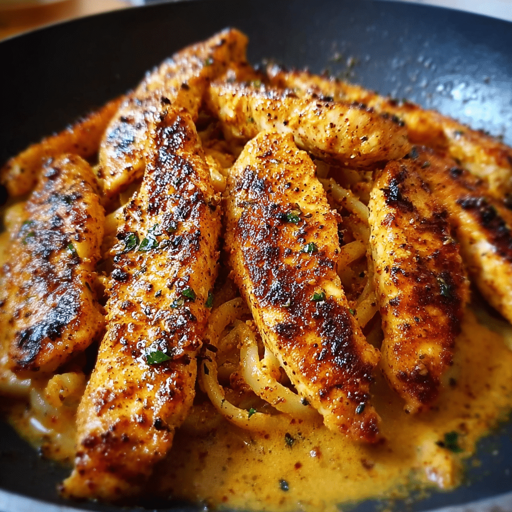 Tossing creamy Cajun linguine pasta with Parmesan sauce