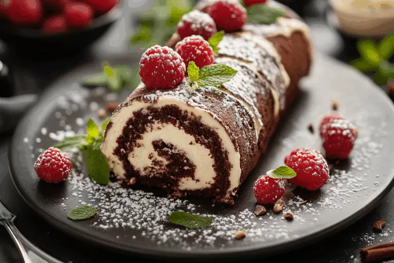 Triple Chocolate Roll Cake