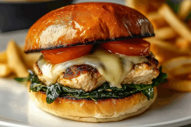 White Cheddar & Spinach Chicken Burgers
