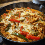 Queso chicken fajita skillet recipe