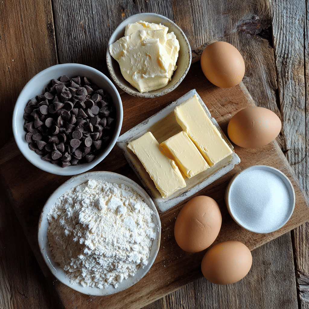 Ingredients for Brownie Bottom Cookie Dough Cheesecake