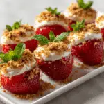 cheesecake deviled strawberries recipe with creamy filling