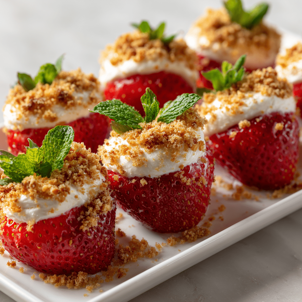 cheesecake deviled strawberries recipe with creamy filling