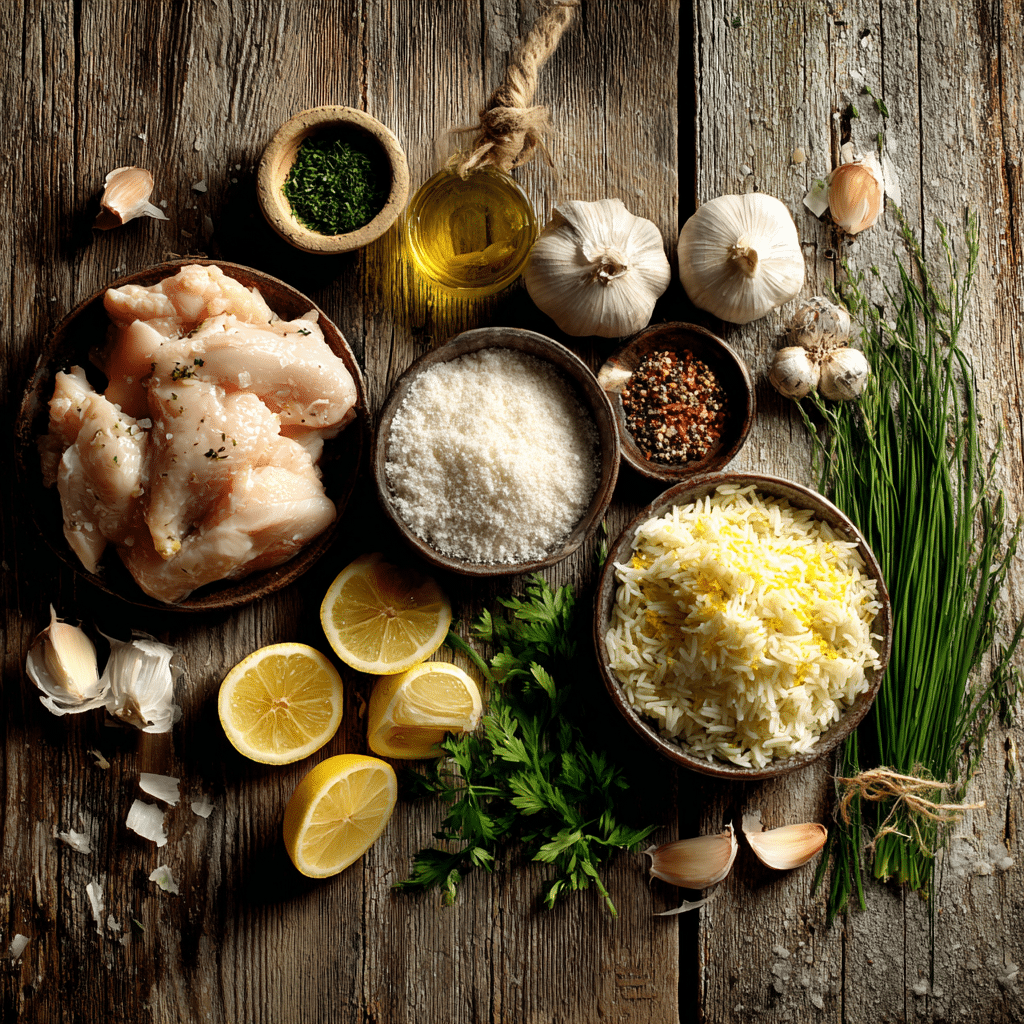 Ingredients for Chicken Scampi with Creamy Garlic Parmesan