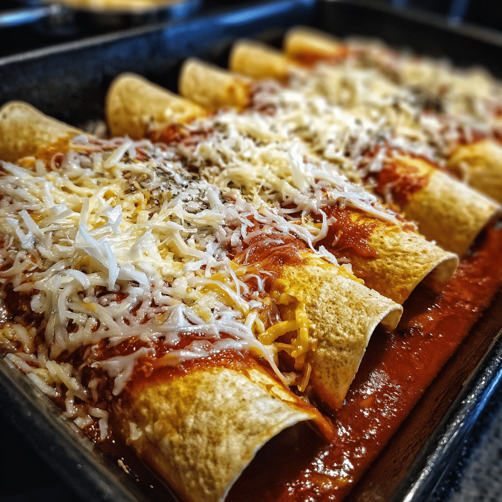 Enchirito recipe rolled and ready for the oven