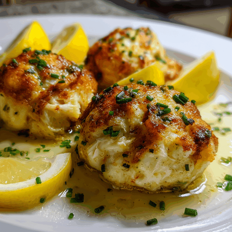 Famous Crab Bombs with lemon wedges and butter drizzle