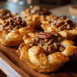 Mini Croissant Crust Pecan Pies close-up