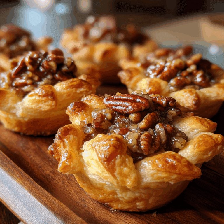 Mini Croissant Crust Pecan Pies close-up