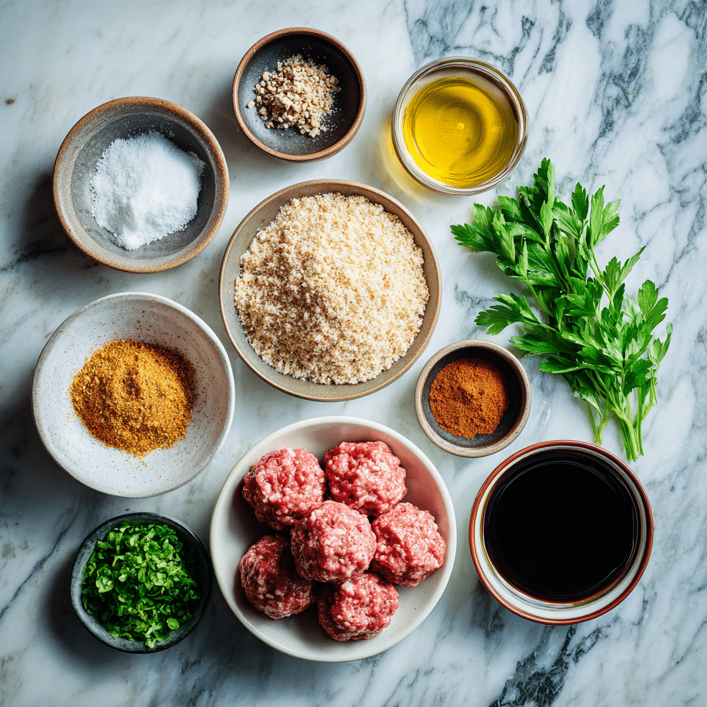 Ingredients for Korean BBQ Meatballs with Spicy Mayo Dip