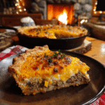 Pioneer Woman Cheeseburger Pie fresh from oven