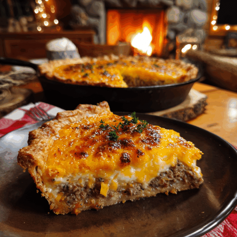Pioneer Woman Cheeseburger Pie fresh from oven