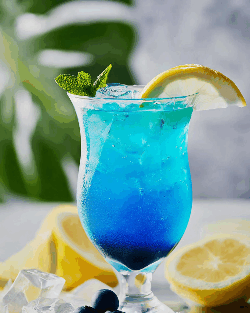 Step-by-step preparation of Refreshing Blue Lagoon Mocktail Recipe